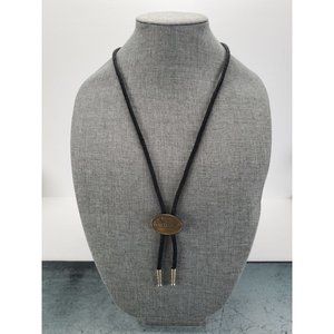 Hawthorne Horse Racing Jockey Race Course Bronze Tone Bolo Tie Western